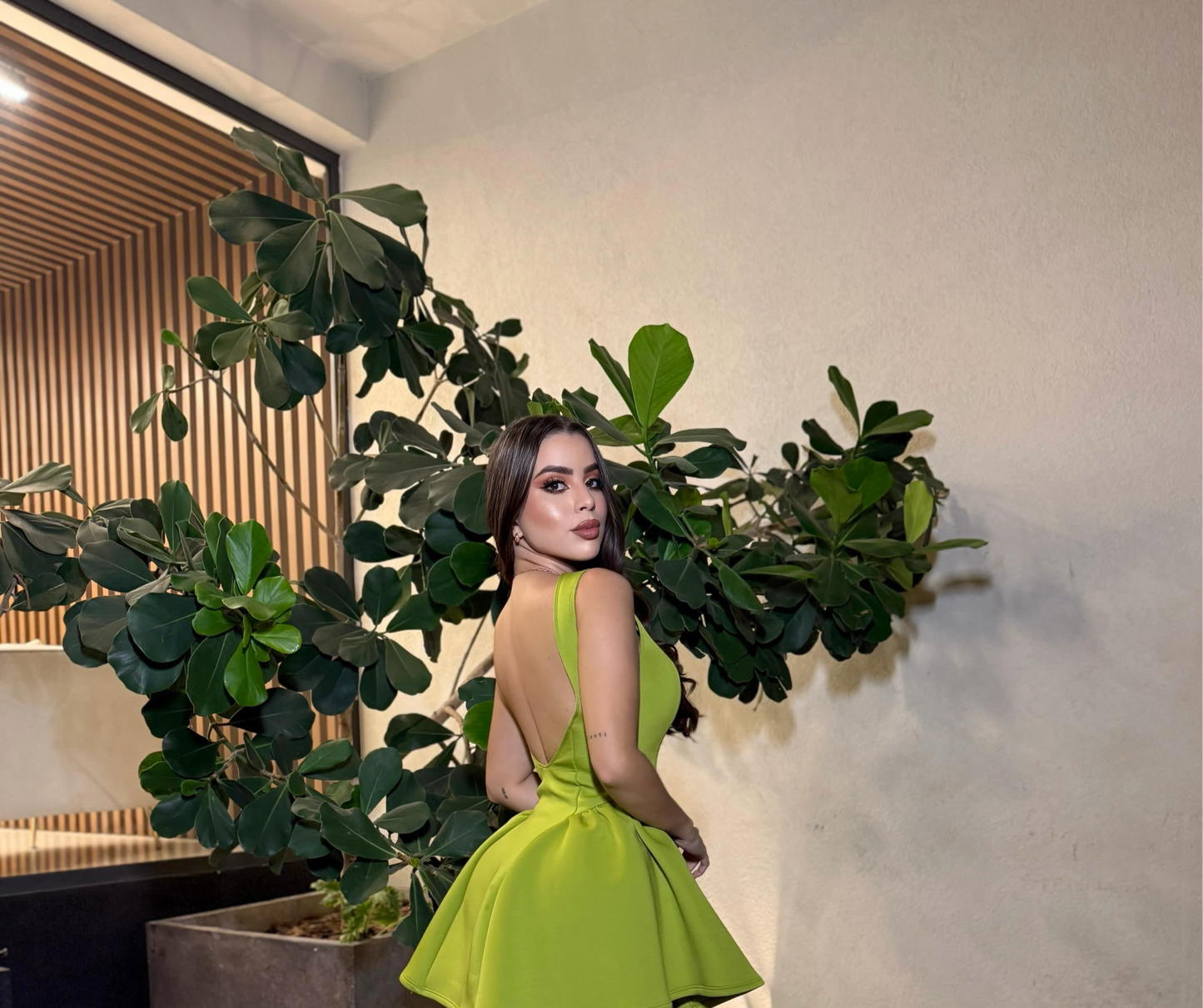 Bloom Elegance mini dress green